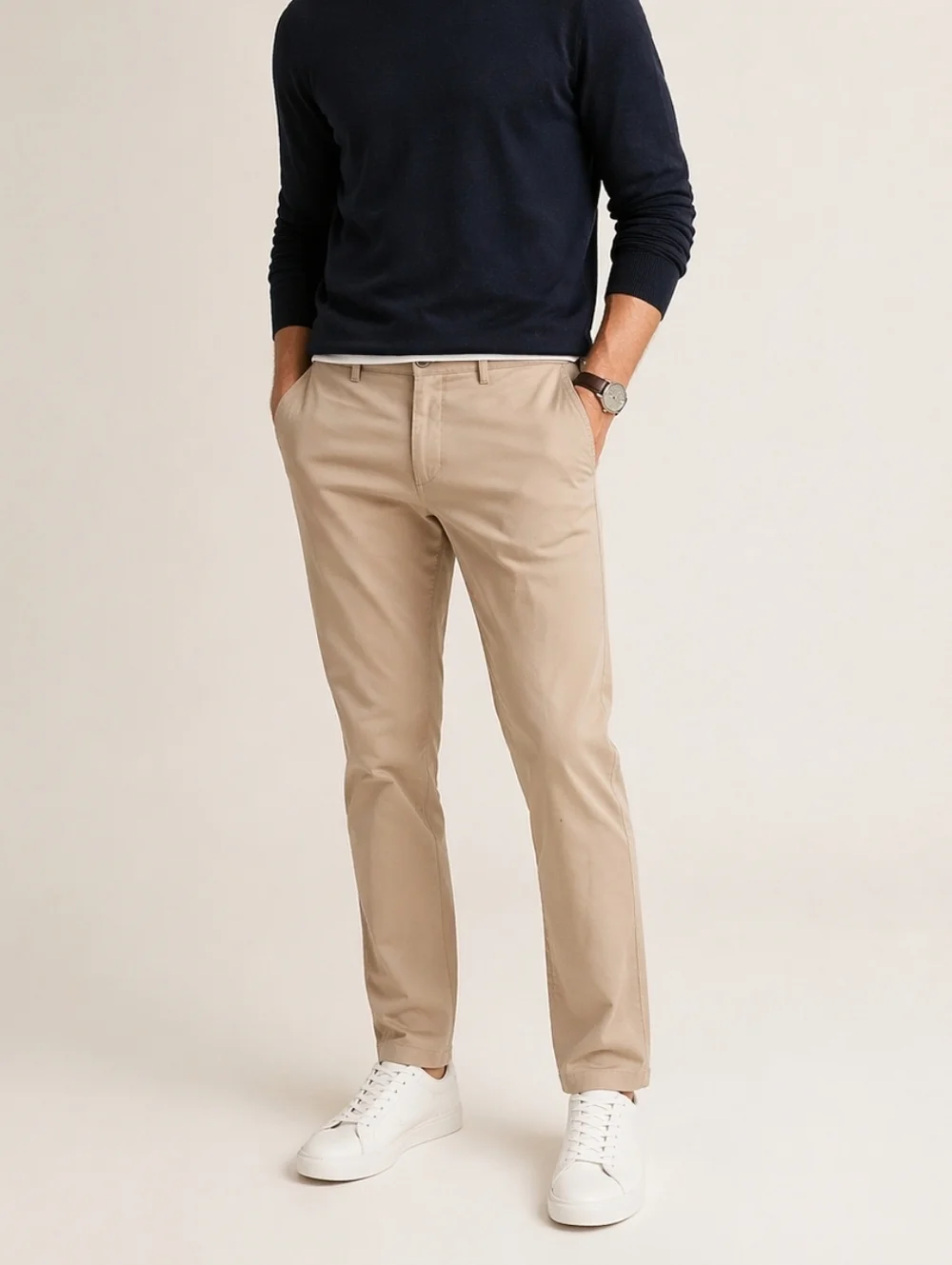 J.Crew Flex Slim Chino Pants Men’s 38x32 Khaki Beige Stretch Casual Flat Front.